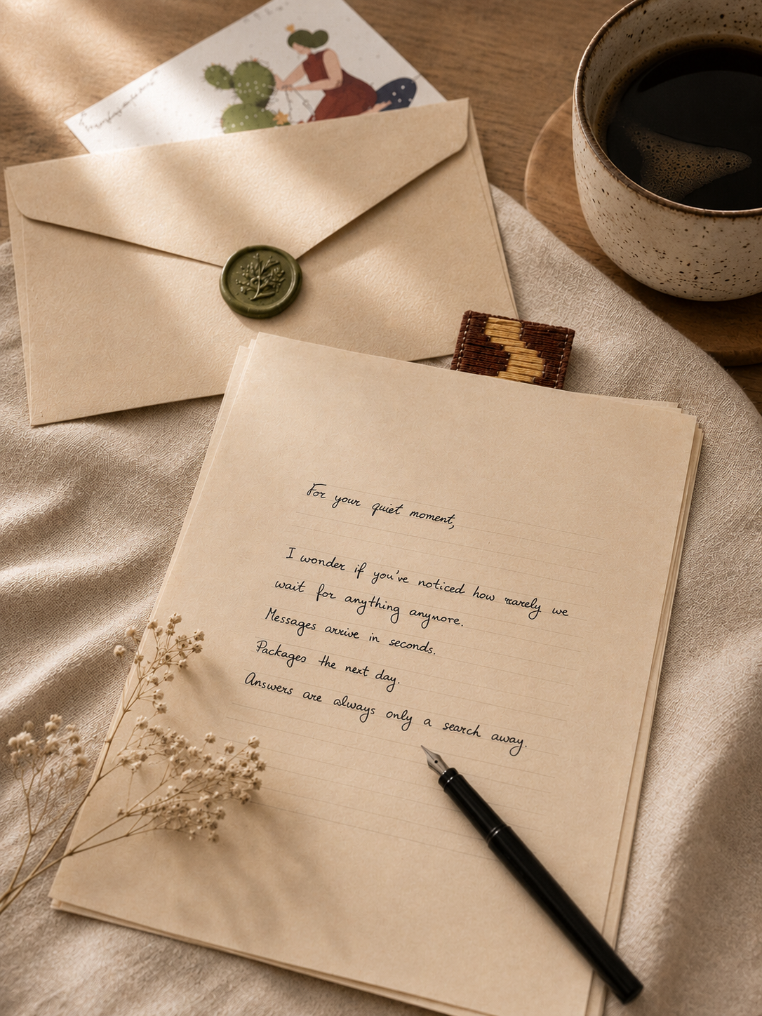 The letter, unfolded on a table